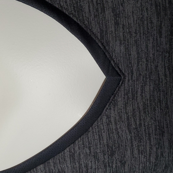 DANSKIN NOW Womens Greystone Heather V-Neck SSleeve Semi-Fitted T-Shirt-EC-Sz L - Picture 2 of 16